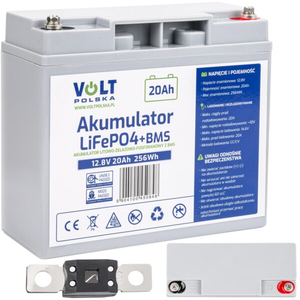 Akumulator. Life. PO4 12V 20Ah. BMS UPS bezobsługowy do łodzi kampera. VOLT POLSKA