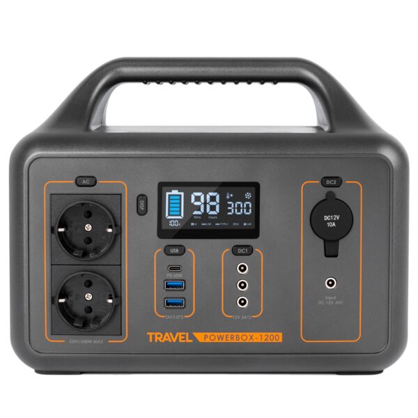 Przenośna stacja zasilania travel. POWERBOX 1200W 560Wh 26Ah. VOLT POLSKA