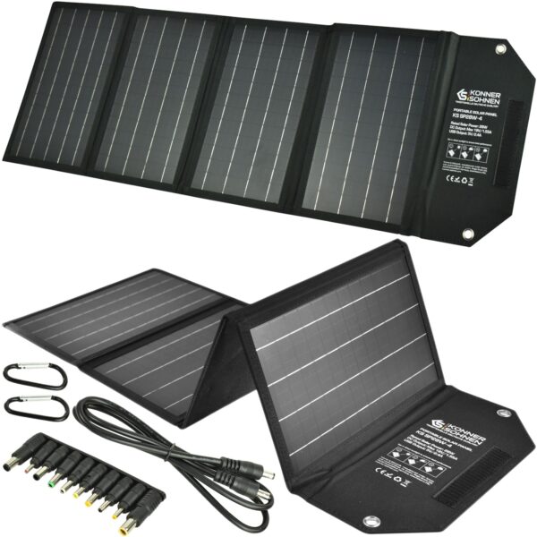 Przenośny panel solarny travel 28W KS SP28W-4 USB składany. Könner&Söhnen. KS