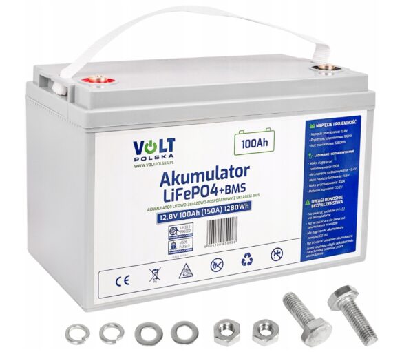 Akumulator. Li. Fe. Po4 BMS do łodzi kampera paneli mata grzewcza 100Ah 150A 12V BMS VOLT POLSKA