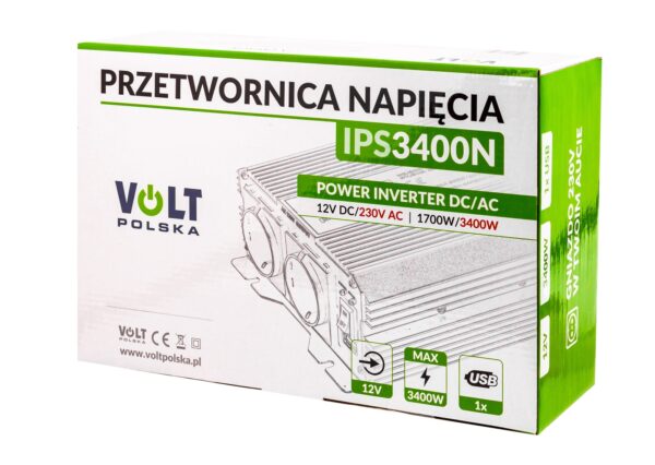 Przetwornica napięcia prądu. IPS-3400N (12V/230V/3400W) VOLT POLSKA