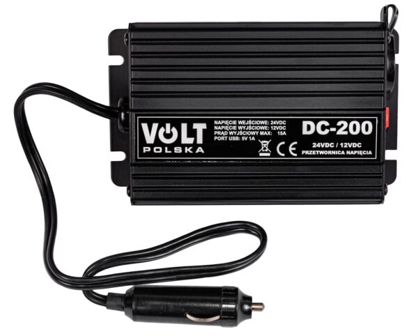 Reduktor napięcia samochodowy 200W (24V na 12V) DC-200 VOLT POLSKA