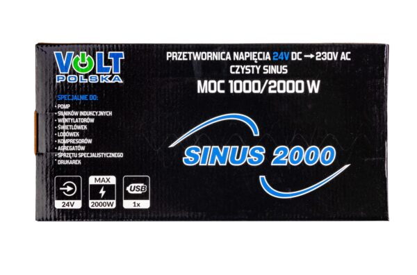 Przetwornica. SINUS-2000 (1000/2000W) 24V/230V VOLT POLSKA