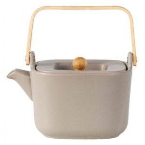 Ceramiczny dzbanek do herbaty. HYGGE z drewnianym pochwytem. H73973