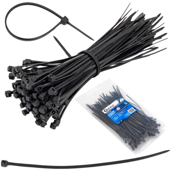 Opaski zaciskowe kablowe 100x2,5mm czarne 100el. GEKO