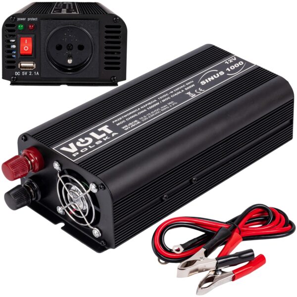 Przetwornica napięcia. SINUS 1000 (12V/230V/1000W) VOLT POLSKA