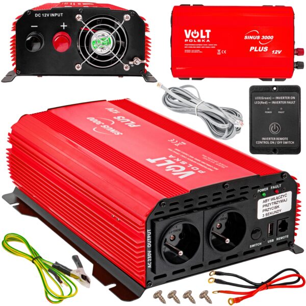 Przetwornica napięcia prądu. IPS-3000 PLUS (12V/230V/3000W) PILOT VOLT POLSKA