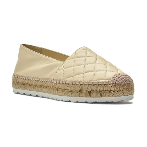 Espadryle skórzane ivory pikowane 40