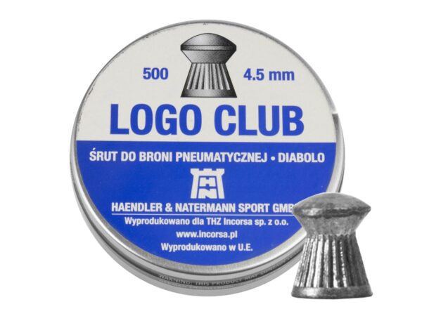 Śrut 4,5 mm diabolo H&N Logo Club  500 szt. półokrągły (93114500005/LC)