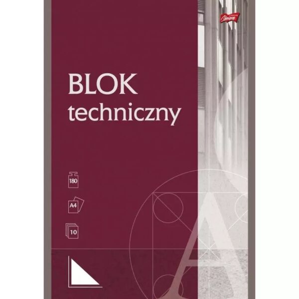 Blok techniczny biały a4 10 kartek unipap