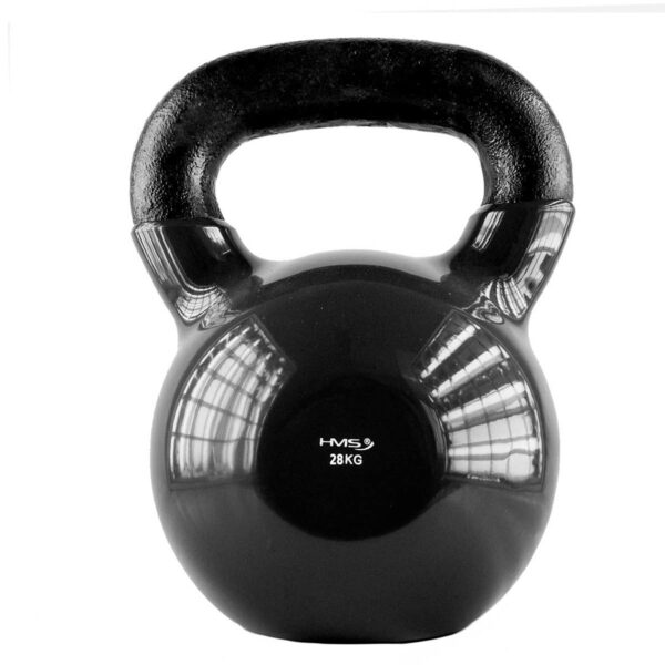 Hantla winylowa żeliwna kettlebell czarna 28 kg - HMS