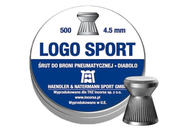 Śrut 4,5 mm diabolo H&N Logo Sport  500 szt. płaski (93124500005/LS)