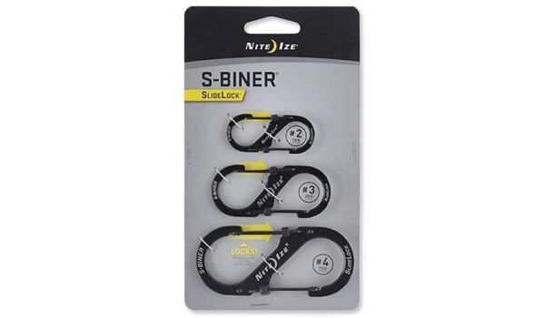 Karabinki Nite Ize S-Biner SlideLock Set #2, #3, #4 - Czarny - LSBC-01-R6