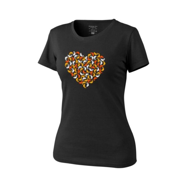 T-Shirt Helikon DAMSKI (Chameleon Heart) - Bawełna - Czarny-Black (TS-WCH-CO-01)