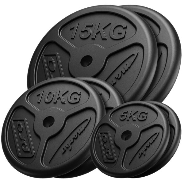 Zestaw obciążeń żeliwnych slim 60 kg / 2 x 15 kg + 2 x 10 kg + 2 x 5 kg - Marbo Sport