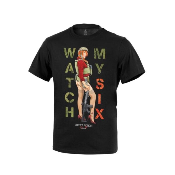 T-Shirt Helikon "Watch My Six" - Bawełna - Czarny-Black (TS-WMSX-CTN-BLK)