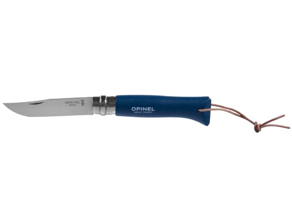 Nóż Opinel Colorama 08 inox grab granatowy z rzemieniem (002212)