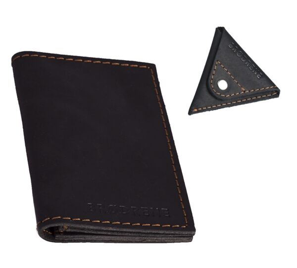 Skórzany Cienki Portfel Slim Wallet Brodrene + Bilonówka SW03+CW