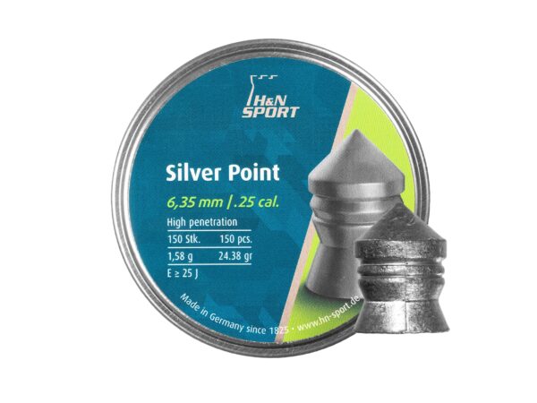 Śrut 6,35 mm diabolo H&N Silver Point  150 szt. szpiczasty (92346350001)