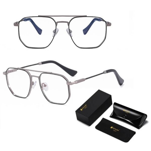 Okulary pilotki zerówki do komputera BLUE LIGHT z flexami 25140C gray/black