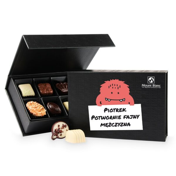 Prezent dla meżczyzny Chocolate Box Black Mini z Twoim imieniem