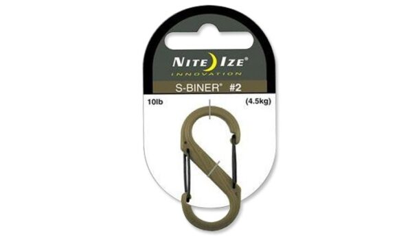 Karabińczyk Nite Ize S-Biner #2 Plastic Black Gate - Coyote - SBP2-03-28BG