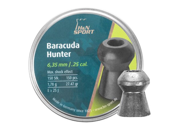 Śrut 6,35 mm diabolo H&N Baracuda Hunter 150 szt. z otworem (92176350001)