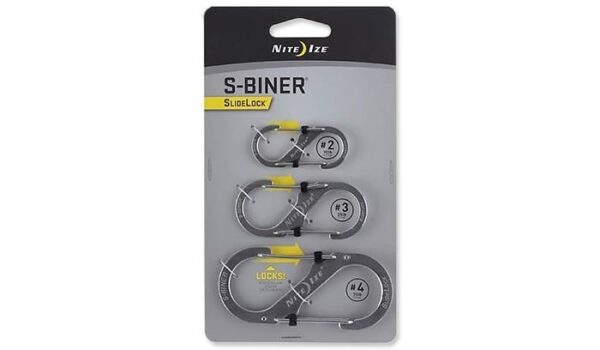 Karabinki Nite Ize S-Biner SlideLock Set #2, #3, #4 - Stalowy - LSBC-11-R6