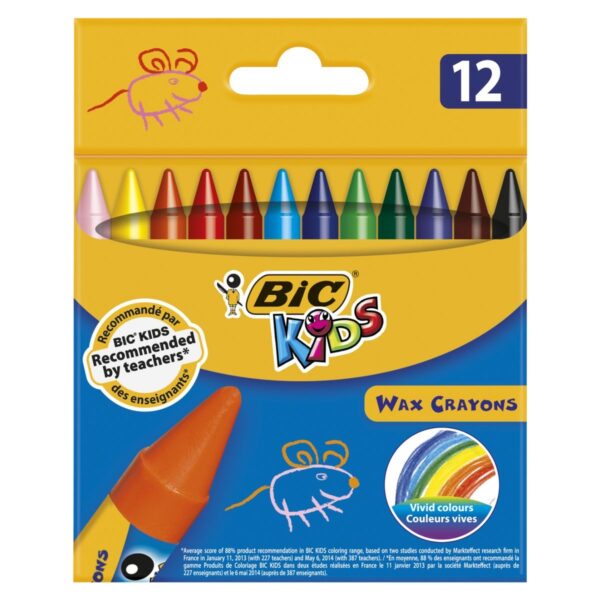 Kredki woskowe Bic 12 kolorów Plastidecor