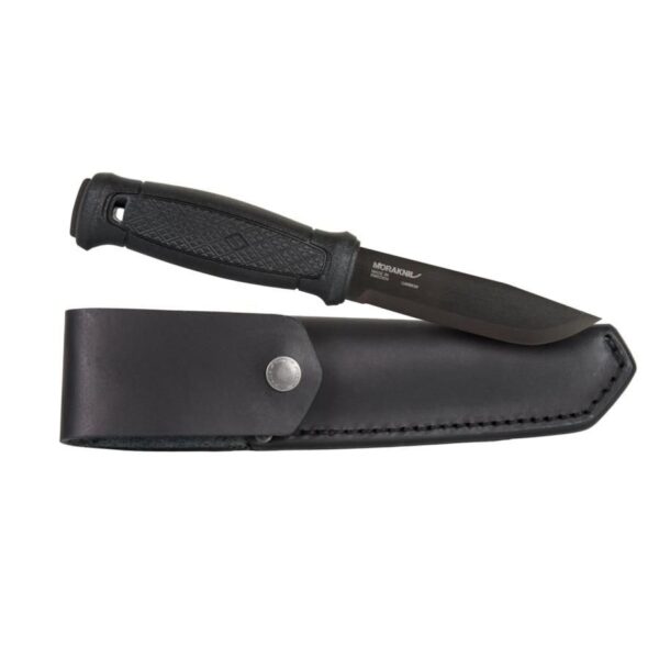 Nóż Morakniv Garberg Black C (Leather Sheath) - Carbon Steel - Czarny-Black (ID 13100) (NZ-GBK-CS-01)