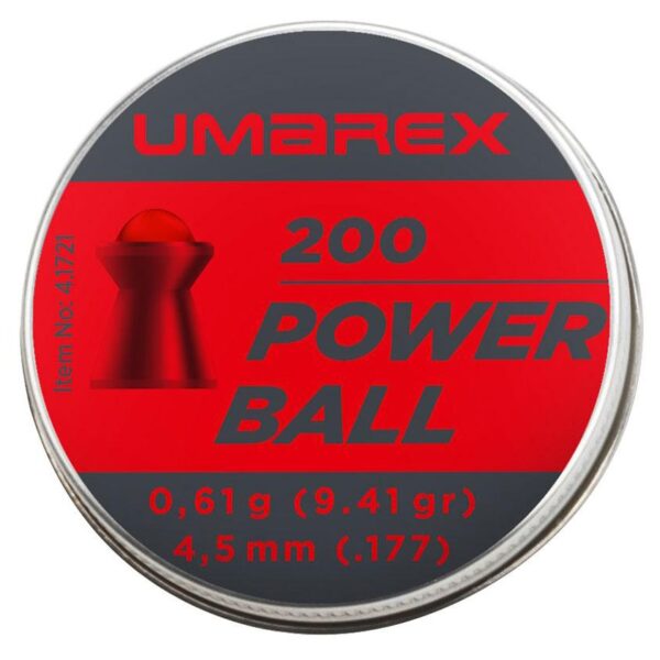 Śrut 4,5 mm diabolo Umarex Powerball z kulką 200 szt. półokrągły (4.1721)