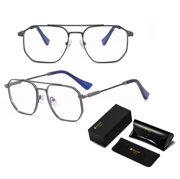 Okulary pilotki zerówki do komputera BLUE LIGHT z flexami 25140D gray/blue