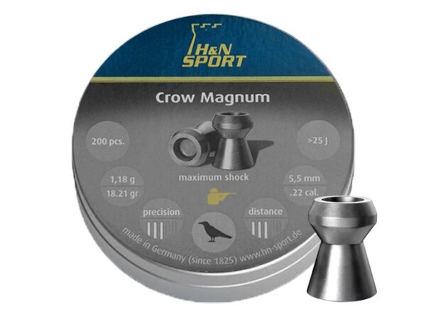 Śrut 5,5 mm diabolo H&N Crow Magnum  200 szt. z otworem (92225500003)