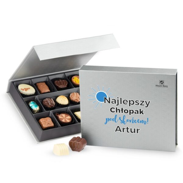 Czekoladowy prezent na Dzień Chłopaka Chocolate Box Medium Silver