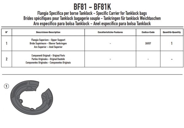 GIVI MOCOWANIE TANKLOCK KAWASAKI Z 650 (20 > 23)