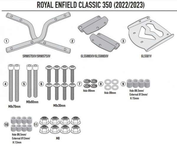 KAPPA STELAŻ KUFRA CENTRALNEGO ROYAL ENFIELD CLASS