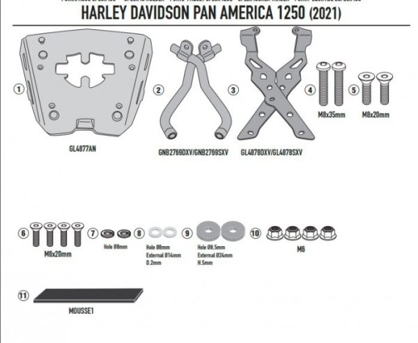 GIVI STELAŻ KUFRA Z PŁYTĄ MONOKEY HARLEY DAVIDSON