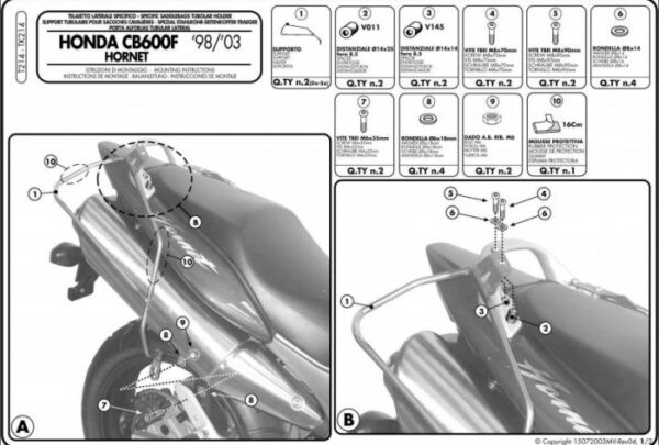 Kappa TK214 Stelaż sakw e Honda Cb 600F Hornet (98-06)