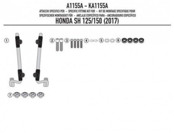 KAPPA A1155AK MOCOWANIE SZYBY 1117AK HONDA SH 125i