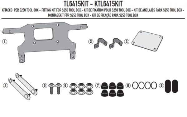 GIVI KIT MONTAŻOWY S250 DO STELAŻA BOCZNEGO HONDA,