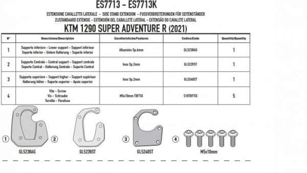 GIVI 2021 POSZERZENIE DODATKOWE STOPKI KTM 1290 Su