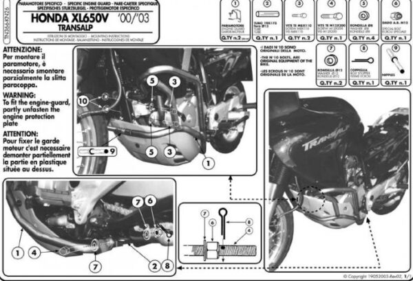 Kappa KN26 Gmole Honda Xl 650V Transalp (00 > 07)