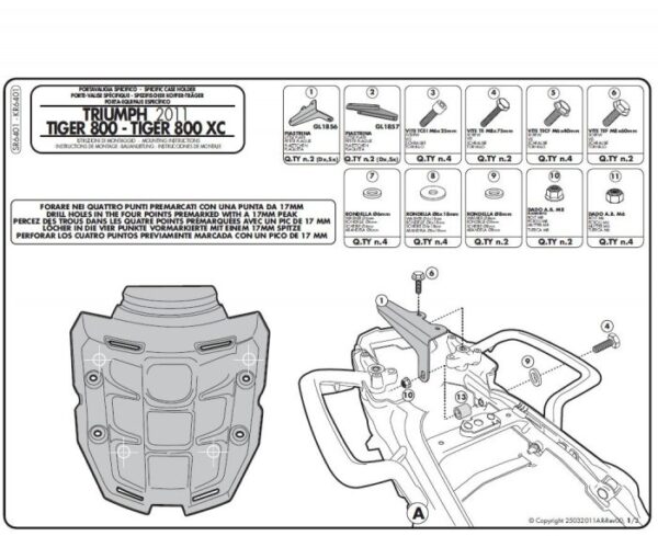 GIVI SR6401 Mocowanie do MONOKEY TRIUMPH TIGER 800