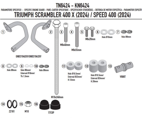 KAPPA GMOLE OSŁONY SILNIKA TRIUMPH SCRAMBLER 400 X