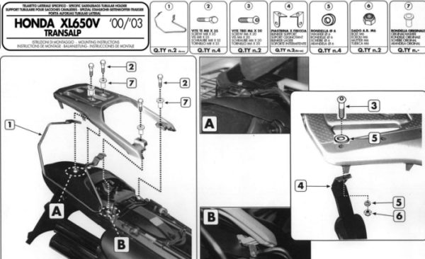 KAPPA STELAŻ POD SAKWY HONDA XL 650V TRANSALP '00-