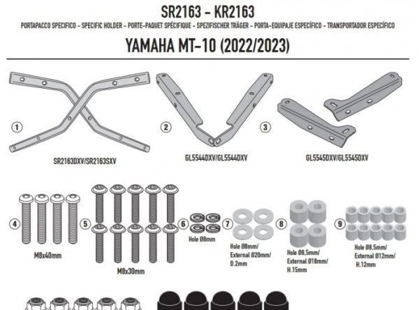 KAPPA STELAŻ KUFRA CENTRALNEGO YAMAHA MT-10 '22-23