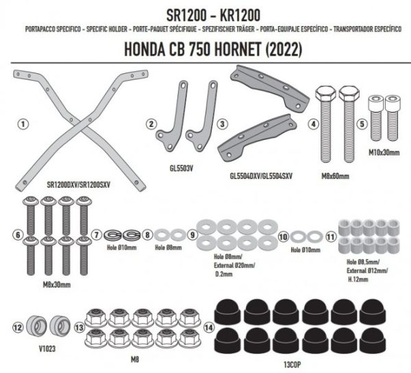 KAPPA STELAŻ KUFRA CENTRALNEGO HONDA CB 750 HORNET