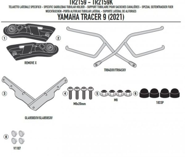 GIVI STELAŻ SAKW BOCZNYCH REMOVE-X  YAMAHA TRACER