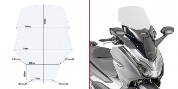 GIVI D1166ST SZYBA PRZEZROCZYSTA 58x44,5cm HONDA Forza