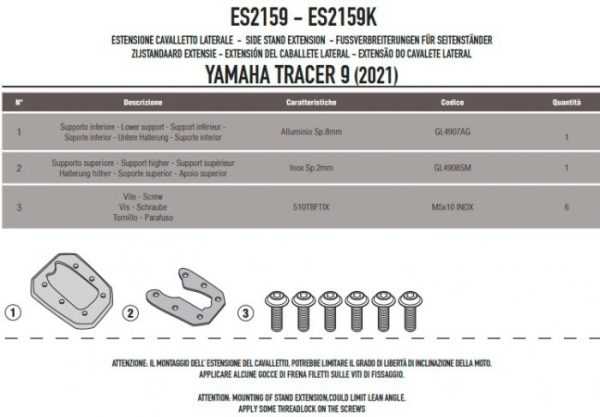 KAPPA ES2159K POSZERZENIE STOPKI BOCZNEJ YAMAHA TR